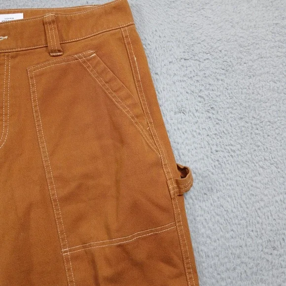 Old Navy Utility Straight Leg Carpenter Pants Women 12 Brown Sly Fox Canvas EUC - Picture 7 of 15